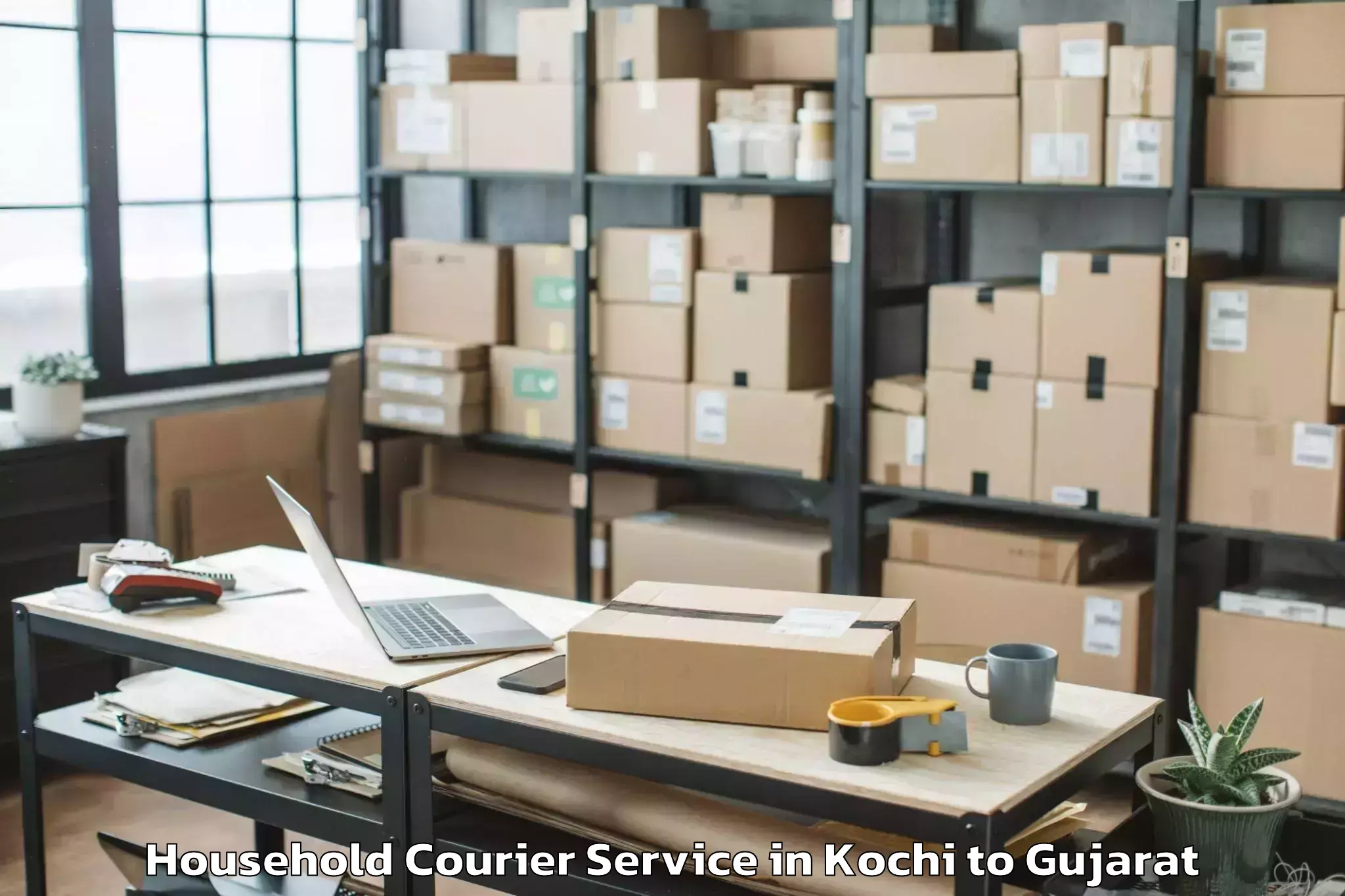 Quality Kochi to Karnavati University Gandhinag Household Courier